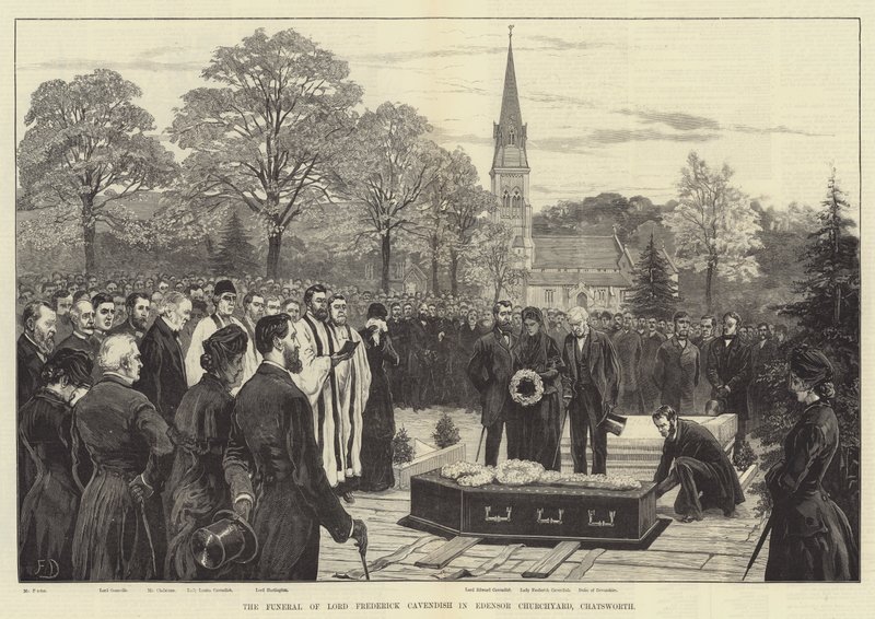 O funeral do senhor Frederick Cavendish em Edensor Churchyard, Chatsworth de Frank Dadd