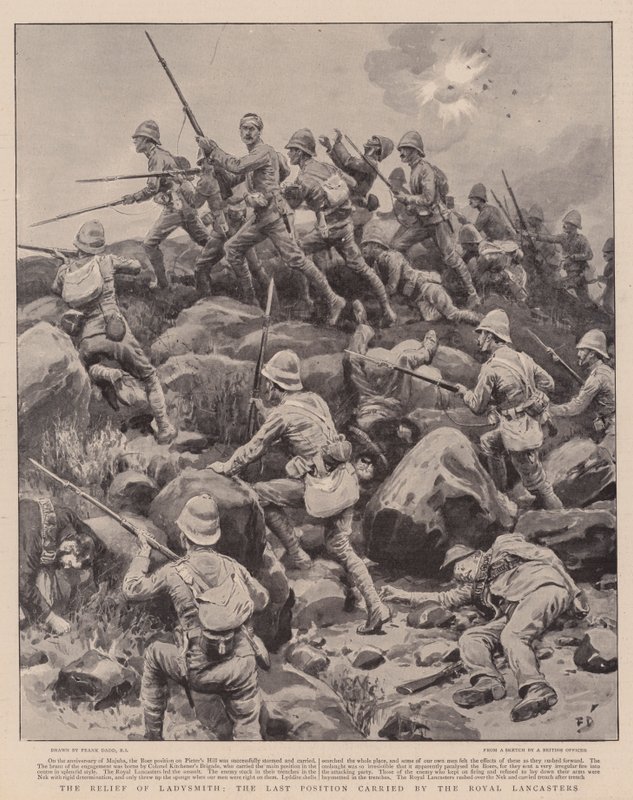 O alívio de Ladysmith, a última posição realizada pela Royal Lancasters de Frank Dadd