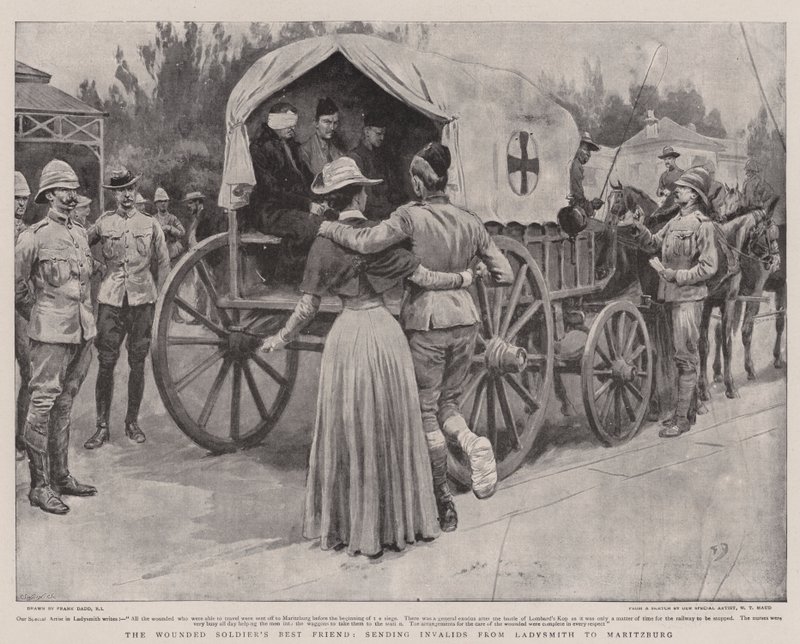 O melhor amigo do soldado ferido, enviando Inválidos de Ladysmith para Maritzburg de Frank Dadd