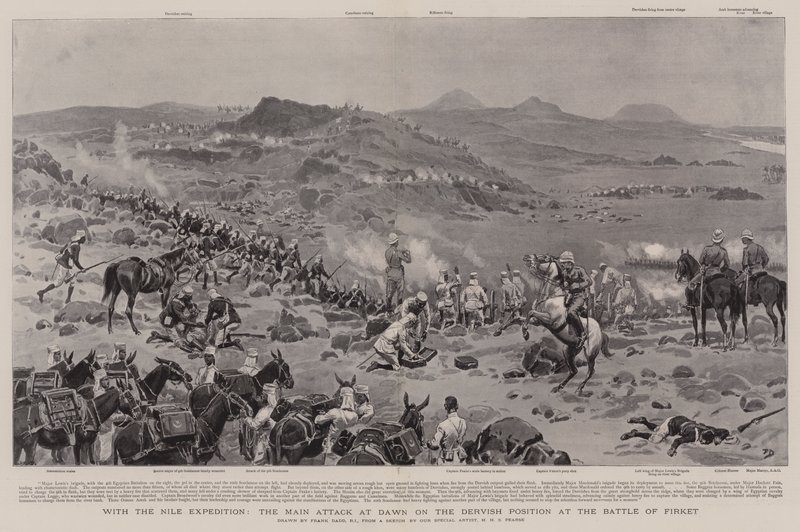Com a Expedição do Nilo, o Ataque Principal ao Amanhecer na Posição do Dervixe na Batalha do Esquadrão de Frank Dadd