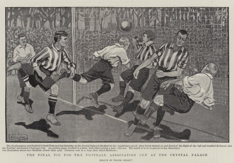 O empate final da copa da associação de futebol no Crystal Palace de Frank Gillett