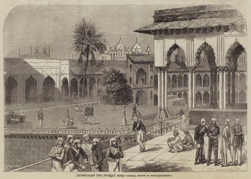 Interior, de, a, forte, em, agra de Frank Vizetelly