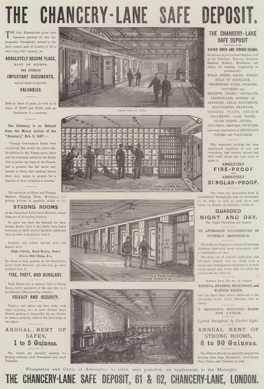 Anúncio, The Chancery-Lane Safe Deposit de Frank Watkins