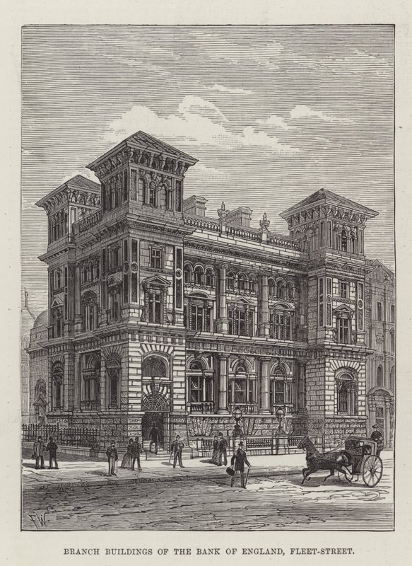 Edifícios de filiais do Banco da Inglaterra, Fleet-Street de Frank Watkins