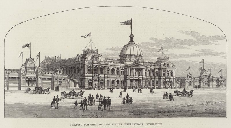 Edifício para a Exposição Internacional do Jubileu de Adelaide de Frank Watkins