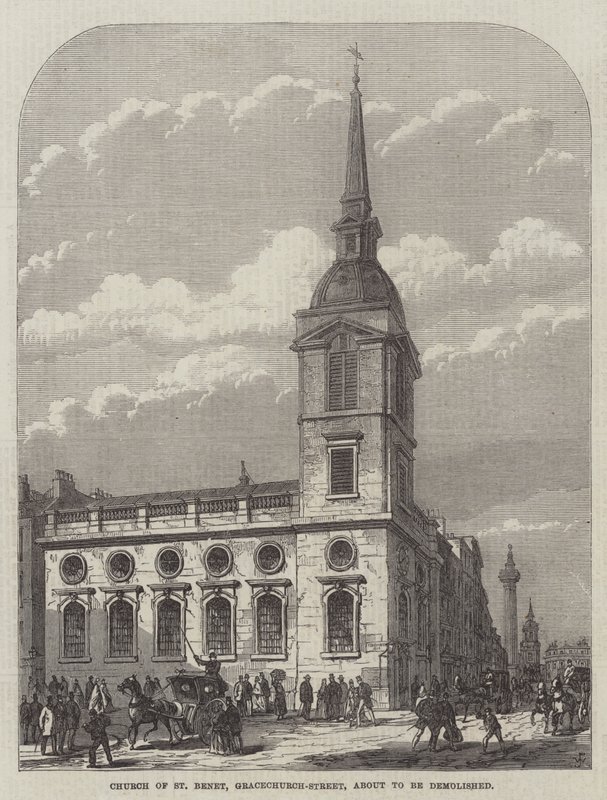 Igreja de St Benet, Gracechurch-Street, prestes a ser demolida de Frank Watkins