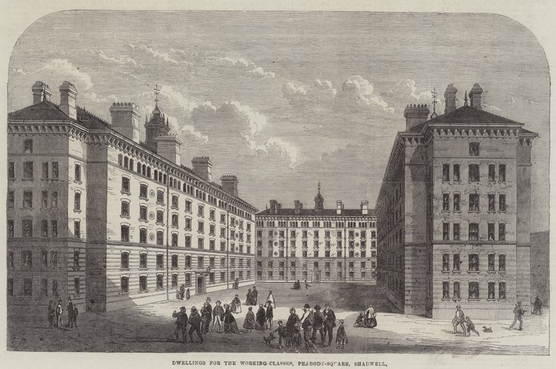 Habitações para as classes trabalhadoras, Peabody-Square, Shadwell de Frank Watkins