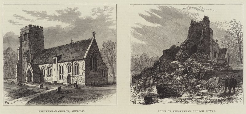 Queda de uma torre da igreja em Suffolk de Frank Watkins