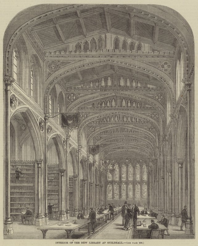 Interior da nova biblioteca no Guildhall de Frank Watkins