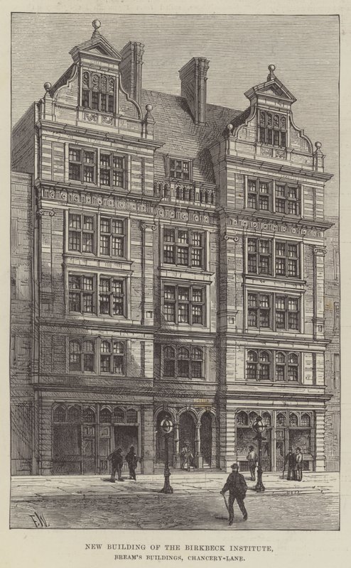 Novo edifício do Instituto Birkbeck, edifícios do Brejo, Chancery-Lane de Frank Watkins