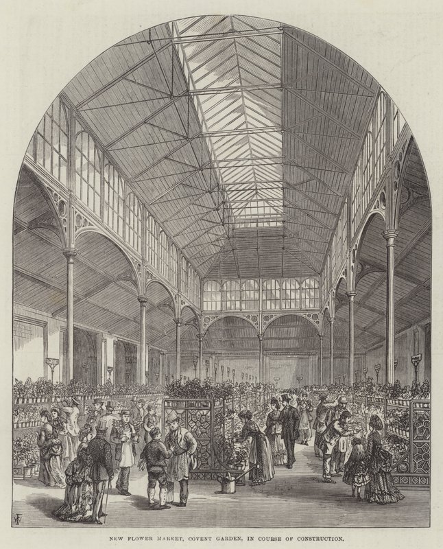 Novo Mercado de Flores, Covent Garden, em Curso de Construção de Frank Watkins