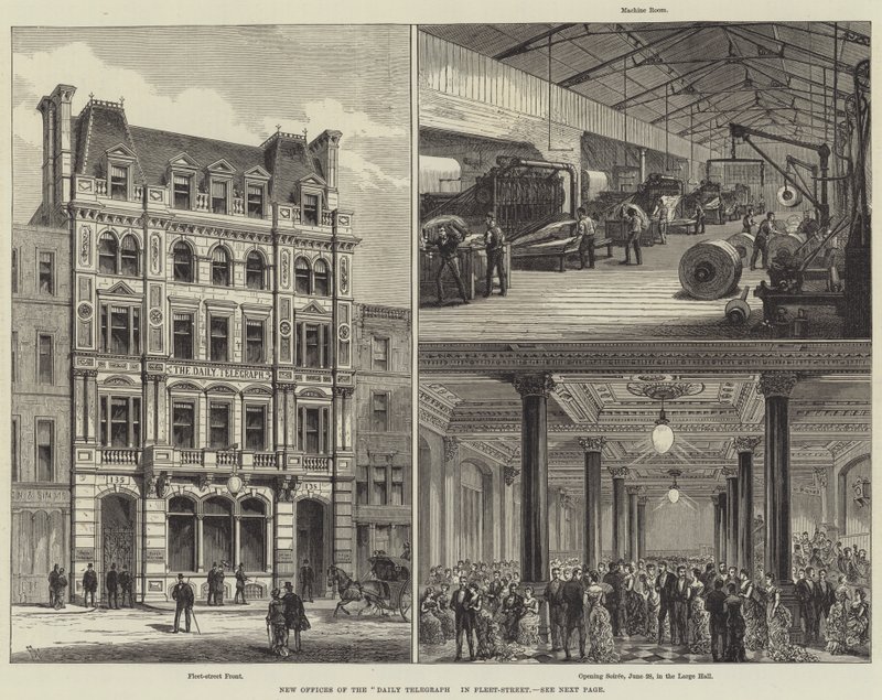 Novos escritórios do Daily Telegraph na Fleet Street de Frank Watkins