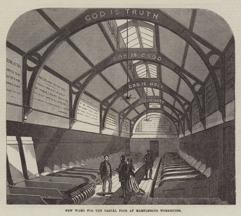 Nova ala para os pobres casuais na Marylebone Workhouse de Frank Watkins