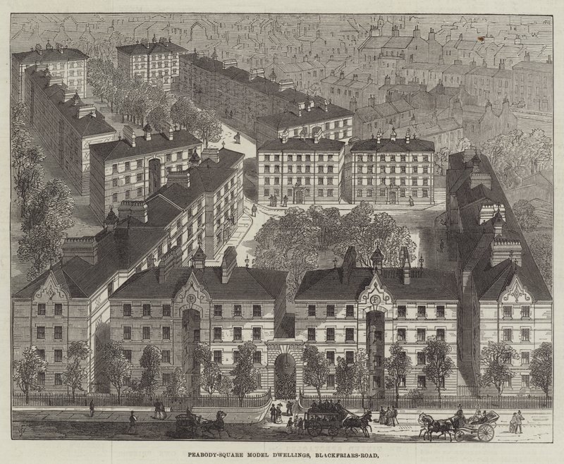 Moradias modelo Peabody-Square, Blackfriars-Road de Frank Watkins