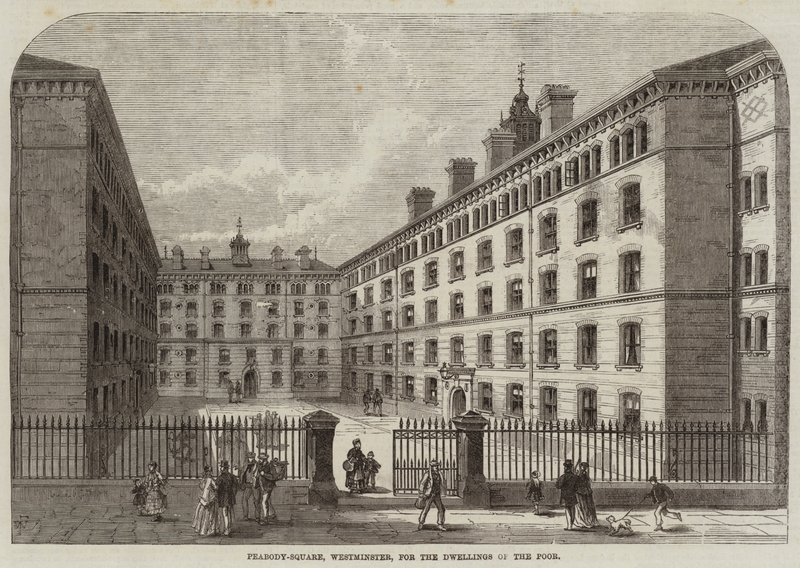 Peabody-Square, Westminster, para as moradias dos pobres de Frank Watkins
