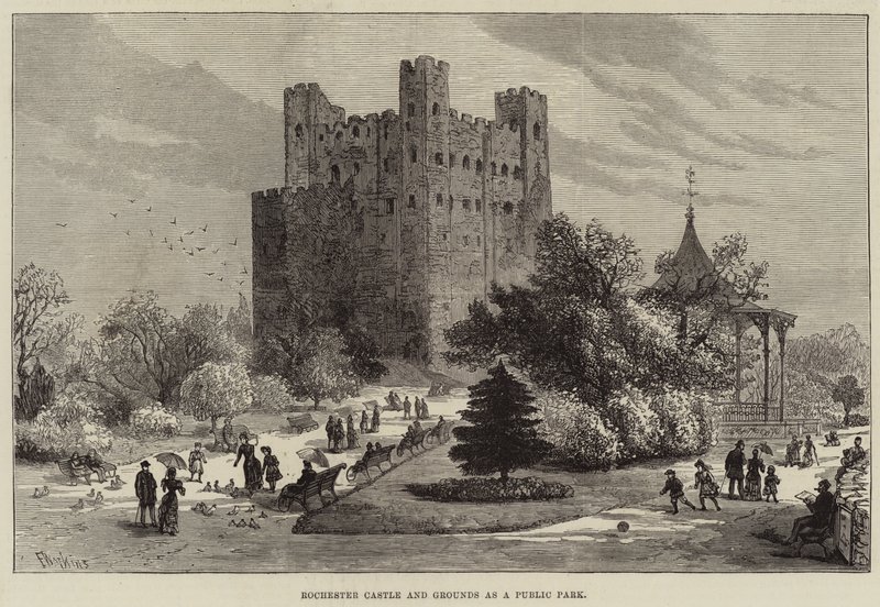 Rochester Castle and Grounds como parque público de Frank Watkins