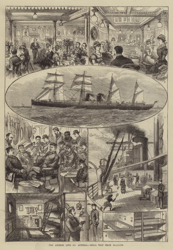 A linha de ancoragem SS Austral, Trial Trip from Glasgow de Frank Watkins