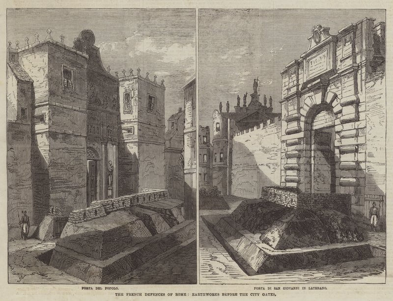 As defesas francesas de Roma, terraplenagem antes dos portões da cidade de Frank Watkins