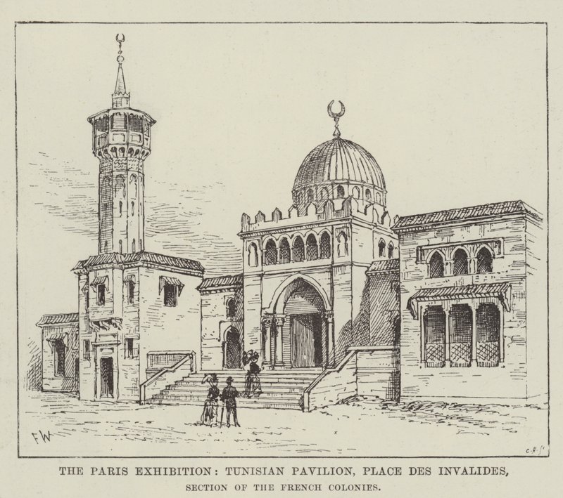 A Exposição de Paris, Pavilhão da Tunísia, Place des Invalides, Seção das Colônias Francesas de Frank Watkins