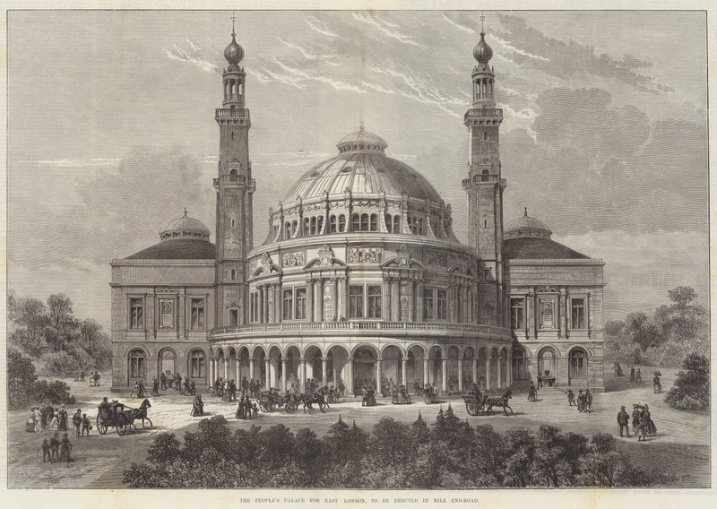 O Palácio do Povo de East London, a ser erguido em Mile End-Road de Frank Watkins