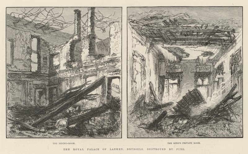 O Palácio Real de Laeken, Bruxelas, destruído pelo fogo de Frank Watkins