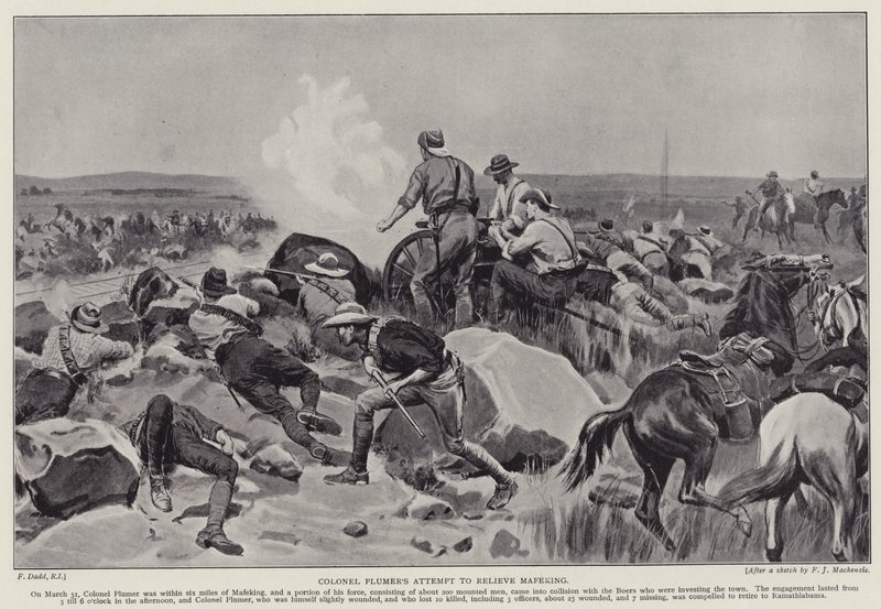 A tentativa do Coronel Plumer de aliviar Mafeking (litho) de Frank (after) Dadd