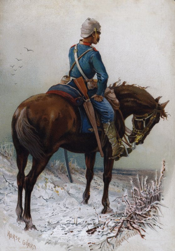 Guarda Cavalo (cor litho) de Frank (after) Feller