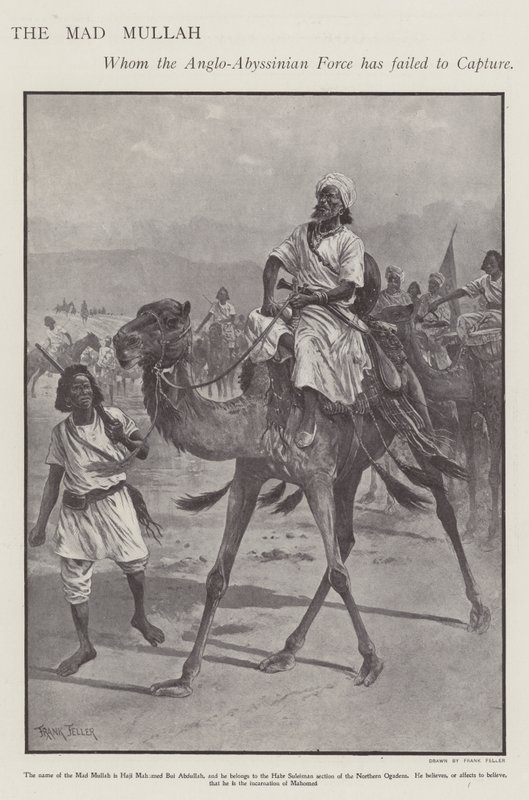 Mohammed Abdullah Hassan, o "Mulá Louco", líder religioso e militar somali (litho) de Frank (after) Feller