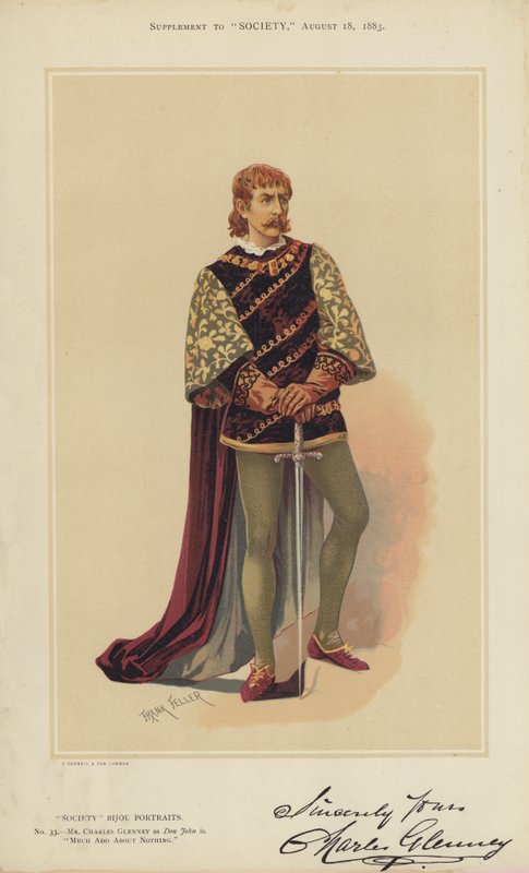 Sr. Charles Glenney, como Don John, em Much Ado About Nothing (cor litho) de Frank (after) Feller