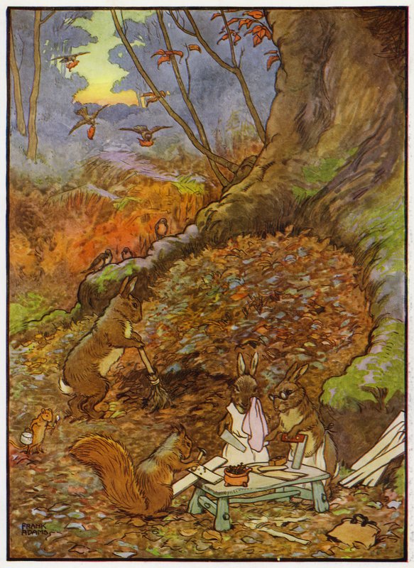 Ilustração para Babes in the Wood (cor litho) de Frank Adams