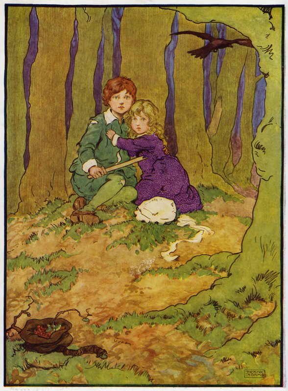 Ilustração para Babes in the Wood (cor litho) de Frank Adams