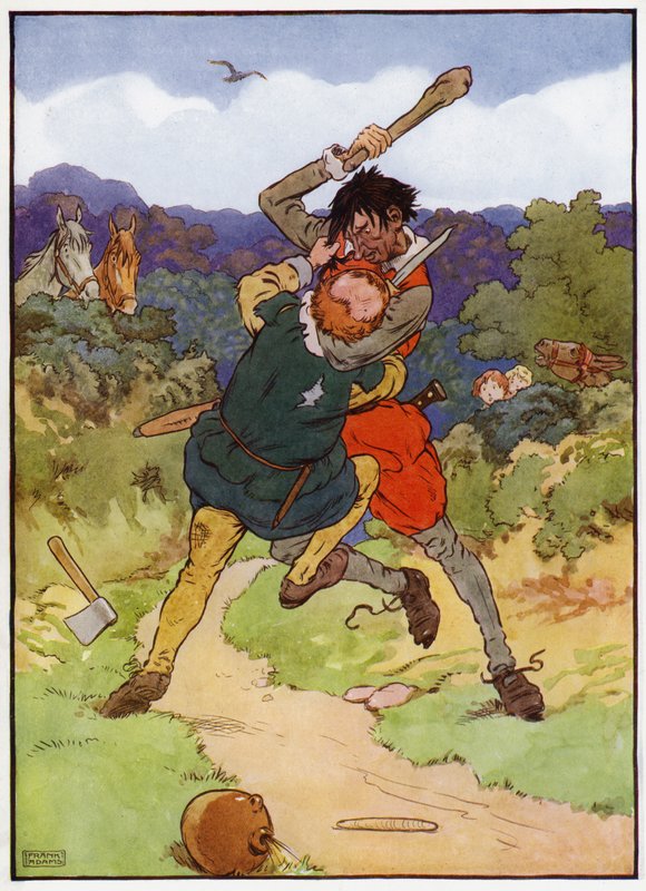 Ilustração para Babes in the Wood (cor litho) de Frank Adams