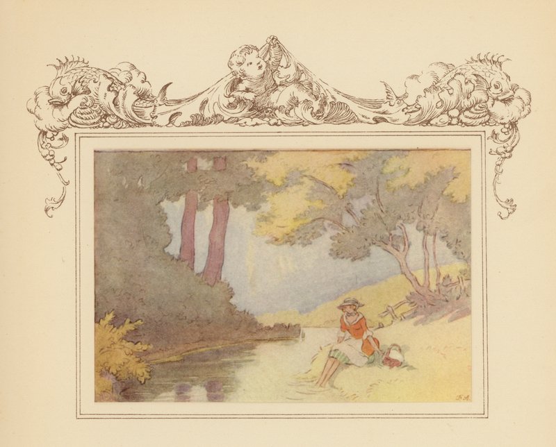 Ilustração para a Elegia de Gray (litografia a cores) de Frank Adams