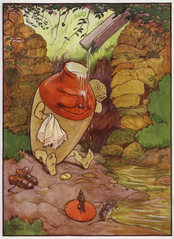 Ilustração para Old Dame Trot And Her Pig (cor litho) de Frank Adams
