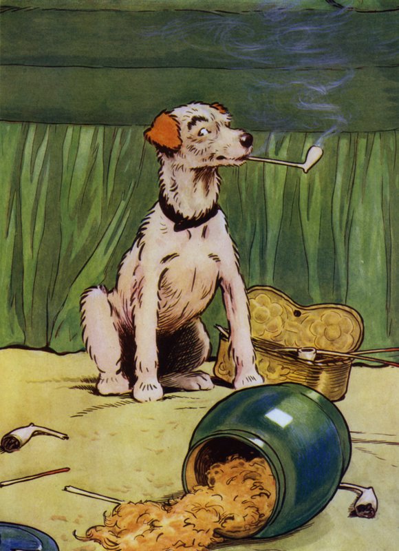 Ilustração para a Velha Mãe Hubbard (cor litho) de Frank Adams