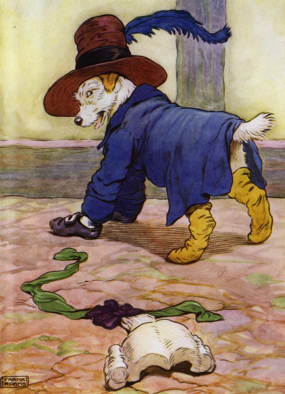Ilustração para a Velha Mãe Hubbard (cor litho) de Frank Adams