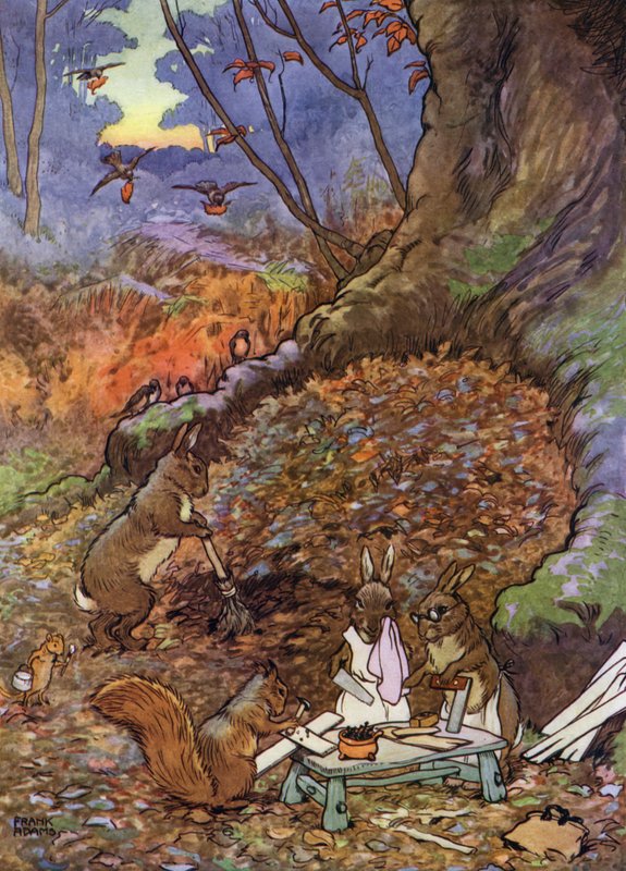 Ilustração para The Babes in the Wood (cor litho) de Frank Adams