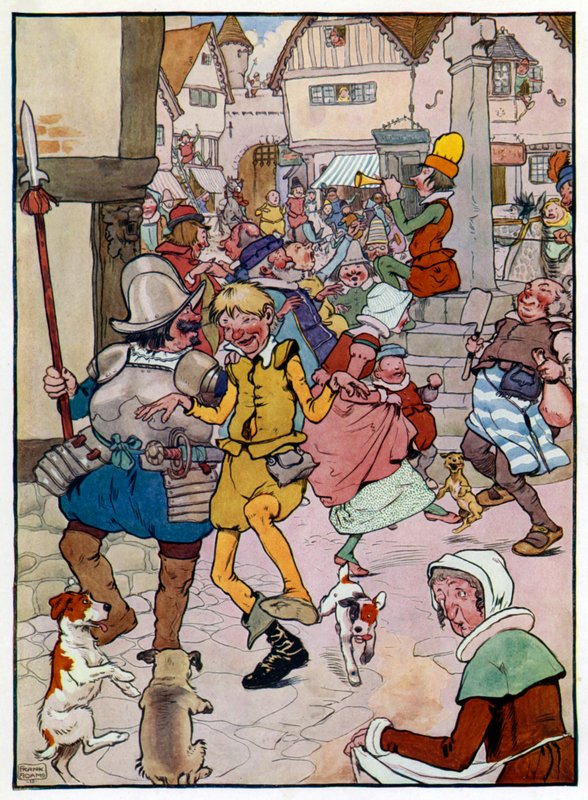 Ilustração para A História do Filho de Tom, o Flautista (cor litho) de Frank Adams