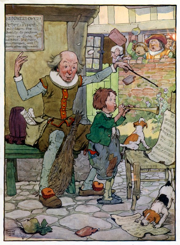 Ilustração para A História do Filho de Tom, o Flautista (cor litho) de Frank Adams