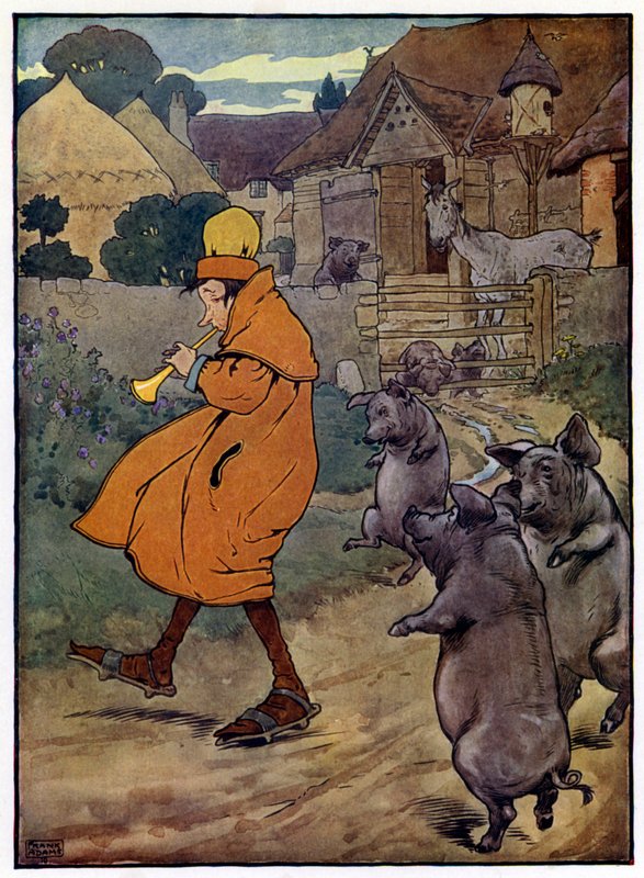 Ilustração para A História do Filho de Tom, o Flautista (cor litho) de Frank Adams
