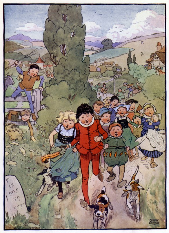 Ilustração para A História do Filho de Tom, o Flautista (cor litho) de Frank Adams