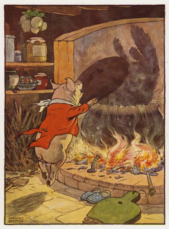 Ilustração para os três porquinhos de Frank Adams