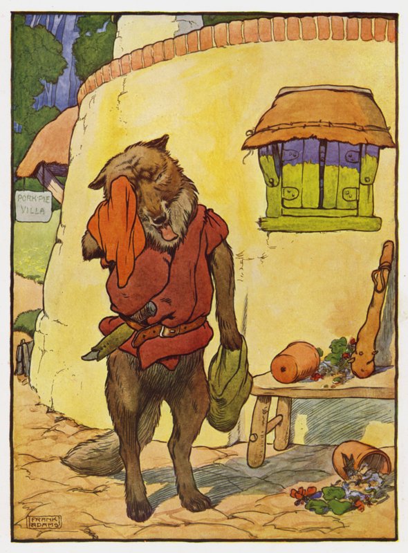 Ilustração para os três porquinhos de Frank Adams