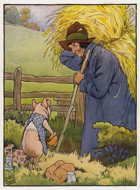 Ilustração para os três porquinhos de Frank Adams