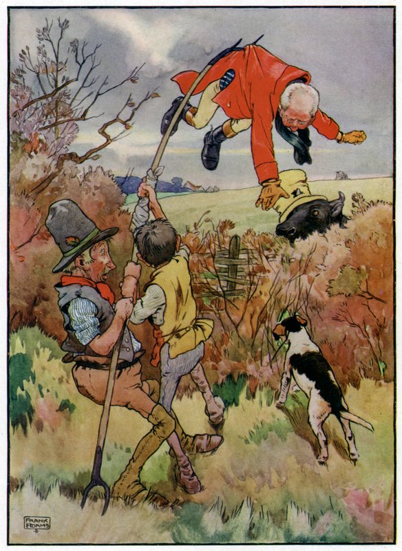 Três Caçadores Alegre (cor litho) de Frank Adams