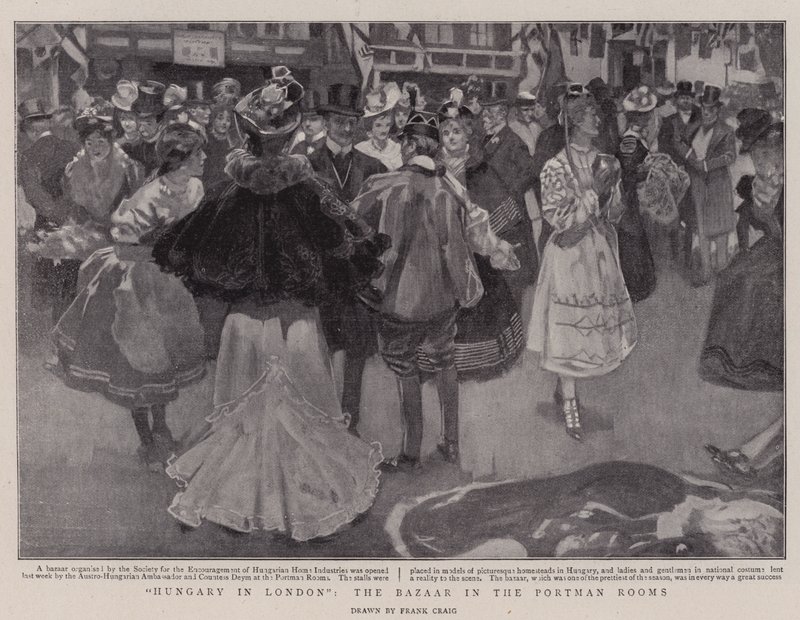 Hungria em Londres, o bazar nos quartos Portman de Frank Craig