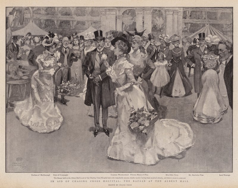 Na Ajuda do Charing Cross Hospital, o Bazar no Albert Hall de Frank Craig