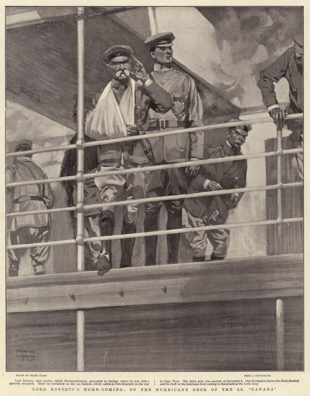 Home-vindo de Lord Roberts, no convés de furacões da SS Canadá de Frank Craig
