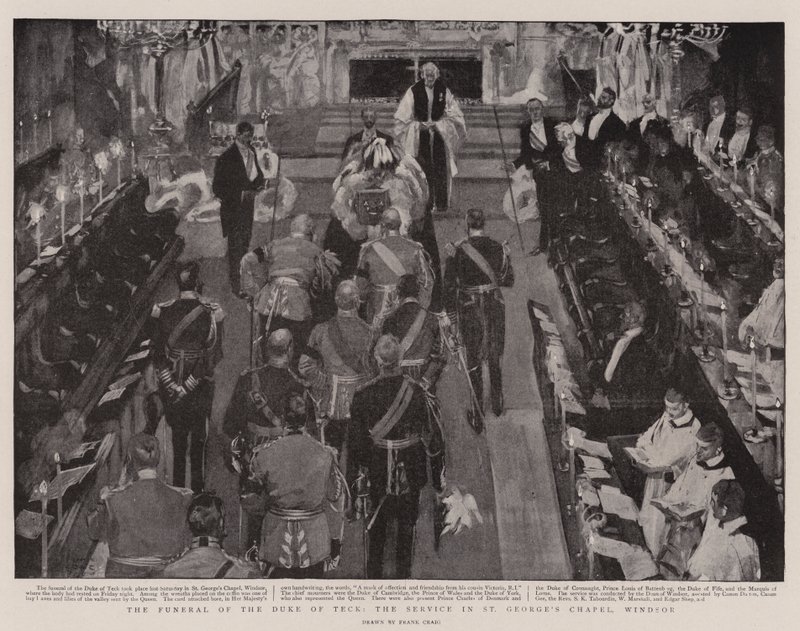 O funeral do duque de Teck, o serviço na capela de St George Windsor de Frank Craig