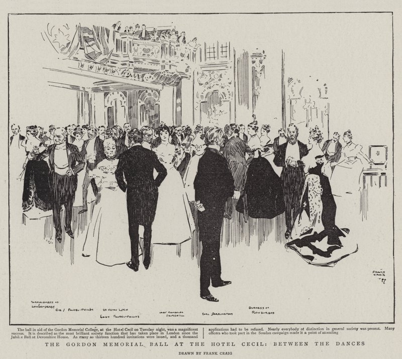 O Gordon Memorial Ball no Hotel Cecil, entre as Danças de Frank Craig